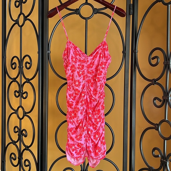 ZARA Floral Print Draped Mini Dress - Picture 7 of 13